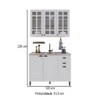 Cozinha Compacta Bariloche 6 Portas 2 Gavetas 3 Prateleiras com Vidro 100% Mdf Branco - Indékes