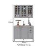 Cozinha Compacta Bariloche 6 Portas 2 Gavetas 3 Prateleiras com Vidro 100% Mdf Titânio Fosco - Indékes