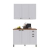 Cozinha Compacta Bariloche 6 Portas 2 Gavetas com Tampo e Pés 100% Mdf Branco - Indékes