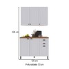 Cozinha Compacta Bariloche 6 Portas 2 Gavetas com Tampo e Pés 100% Mdf Branco - Indékes