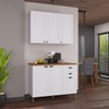 Cozinha Compacta Bariloche 6 Portas 2 Gavetas com Tampo e Pés 100% Mdf Branco - Indékes