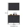 Cozinha Compacta Bariloche 6 Portas 2 Gavetas com Tampo e Pés 100% Mdf Chumbo - Indékes