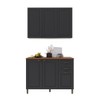 Cozinha Compacta Bariloche 6 Portas 2 Gavetas com Tampo e Pés 100% Mdf Chumbo - Indékes