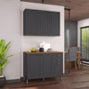 Cozinha Compacta Bariloche 6 Portas 2 Gavetas com Tampo e Pés 100% Mdf Chumbo - Indékes