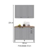 Cozinha Compacta Bariloche 6 Portas 2 Gavetas com Tampo e Pés 100% Mdf Titânio Fosco - Indékes