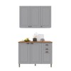 Cozinha Compacta Bariloche 6 Portas 2 Gavetas com Tampo e Pés 100% Mdf Titânio Fosco - Indékes