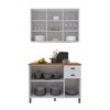 Cozinha Compacta Bariloche 6 Portas 2 Gavetas com Vidro e Pés 100% Mdf Branco - Indékes