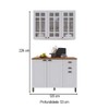 Cozinha Compacta Bariloche 6 Portas 2 Gavetas com Vidro e Pés 100% Mdf Branco - Indékes