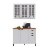 Cozinha Compacta Bariloche 6 Portas 2 Gavetas com Vidro e Pés 100% Mdf Branco - Indékes