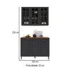 Cozinha Compacta Bariloche 6 Portas 2 Gavetas com Vidro e Pés 100% Mdf Chumbo - Indékes