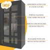 Cozinha Compacta Bariloche 6 Portas 2 Gavetas com Vidro e Pés 100% Mdf Chumbo - Indékes