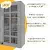 Cozinha Compacta Bariloche 6 Portas 2 Gavetas com Vidro e Pés 100% Mdf Titânio Fosco - Indékes