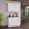 Cozinha Compacta Bariloche 6 Portas 2 Gavetas 100% Mdf Branco - Indékes