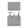Cozinha Compacta Bariloche 6 Portas 2 Gavetas 100% Mdf Titânio Fosco - Indékes