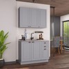 Cozinha Compacta Bariloche 6 Portas 2 Gavetas 100% Mdf Titânio Fosco - Indékes
