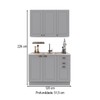 Cozinha Compacta Bariloche 6 Portas 2 Gavetas 100% Mdf Titânio Fosco - Indékes