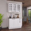 Cozinha Compacta Bariloche 6 Portas 2 Gavetas com Vidro 100% Mdf Branco - Indékes