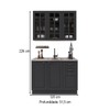 Cozinha Compacta Bariloche 6 Portas 2 Gavetas com Vidro 100% Mdf Chumbo - Indékes