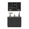 Cozinha Compacta Bariloche 6 Portas 2 Gavetas com Vidro 100% Mdf Chumbo - Indékes