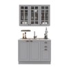 Cozinha Compacta Bariloche 6 Portas 2 Gavetas com Vidro 100% Mdf Titânio Fosco - Indékes
