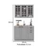 Cozinha Compacta Bariloche 6 Portas 2 Gavetas com Vidro 100% Mdf Titânio Fosco - Indékes