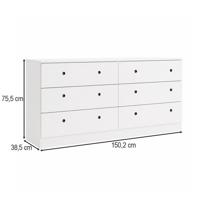 Cômoda 6 Gavetas Bcm 28 Branco - Brv