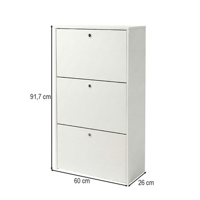Sapateira 3 Gavetas Bst 24 Branco - Brv