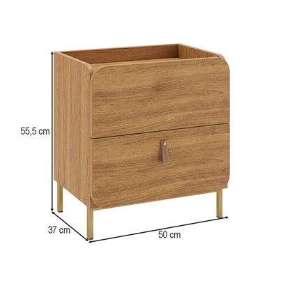 Mesa de Canto Curve 2 Portas Lamina Mel - Brv