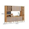 Cozinha Completa Plena 13 Portas 4 Gavetas com Vidro Reflecta e Led Cinamon/Nude Prime Tx - Demóbile