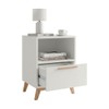 Mesa de Canto 1 Gaveta Hommy Branco/Pinus Claro - Brv