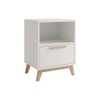 Mesa de Canto 1 Gaveta Hommy Branco/Pinus Claro - Brv