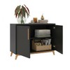 Balcão Buffet 2 Portas Hommy Preto/Pinus Claro - Brv
