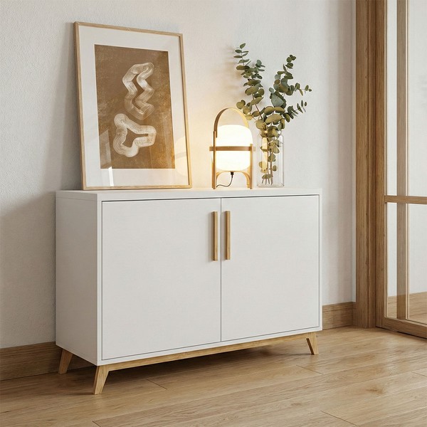 Balcão Buffet 2 Portas Hommy Branco/Pinus Claro - Brv