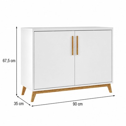 Balcão Buffet 2 Portas Hommy Branco/Pinus Claro - Brv