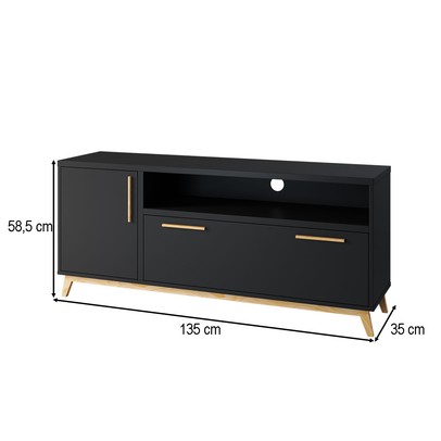 Rack para TV Até 50 Polegadas 2 Portas Hommy Preto/Pinus Claro - Brv