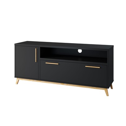 Rack para TV Até 50 Polegadas 2 Portas Hommy Preto/Pinus Claro - Brv