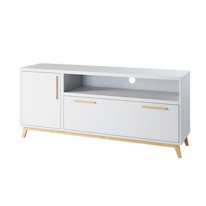 Rack para TV Até 50 Polegadas 2 Portas Hommy Branco/Pinus Claro - Brv