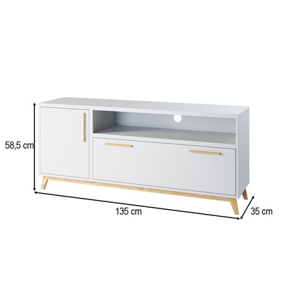 Rack para TV Até 50 Polegadas 2 Portas Hommy Branco/Pinus Claro - Brv