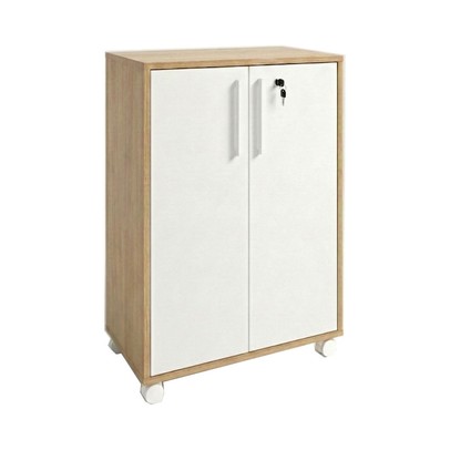 Armário para Escritório 2 Portas com Chave Bmu 129 Lamina Mel/Branco - Brv