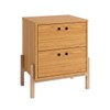 Mesa de Cabeceira 2 Gavetas com Pés Bcr 11 Lamina Mel/Pinus Claro - Brv Móveis
