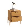 Mesa de Cabeceira 2 Gavetas com Pés Bcr 11 Lamina Mel/Pinus Claro - Brv Móveis