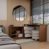 Penteadeira com Cômoda Mônaco 2 Portas 3 Gavetas Freijó/Branco - Panorama Móveis