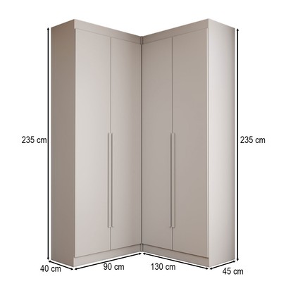 Guarda-Roupa Casal Modulado Viena 4 Portas 4 Gavetas Branco - Panorama Móveis