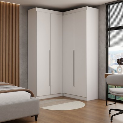 Guarda-Roupa Casal Modulado Viena 4 Portas 4 Gavetas Branco - Panorama Móveis