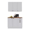 Cozinha Compacta Bariloche 6 Portas 2 Gavetas com Tampo 100% Mdf Branco - Indékes