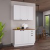 Cozinha Compacta Bariloche 6 Portas 2 Gavetas com Tampo 100% Mdf Branco - Indékes