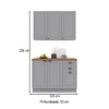 Cozinha Compacta Bariloche 6 Portas 2 Gavetas com Tampo 100% Mdf Titânio Fosco - Indékes