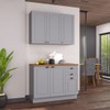 Cozinha Compacta Bariloche 6 Portas 2 Gavetas com Tampo 100% Mdf Titânio Fosco - Indékes