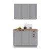 Cozinha Compacta Bariloche 6 Portas 2 Gavetas com Tampo 100% Mdf Titânio Fosco - Indékes