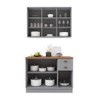Cozinha Compacta Bariloche 6 Portas 2 Gavetas com Tampo 100% Mdf Titânio Fosco - Indékes